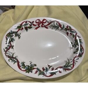 Beautiful Martha Stewart Collection Christmas Holiday Large Oval Platter 16.75"